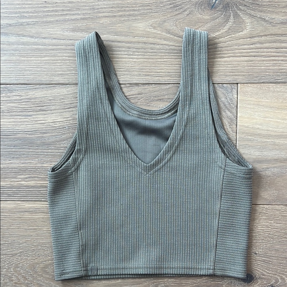 Lululemon Olive Ribbed Tank Top - Picture 2 of 3